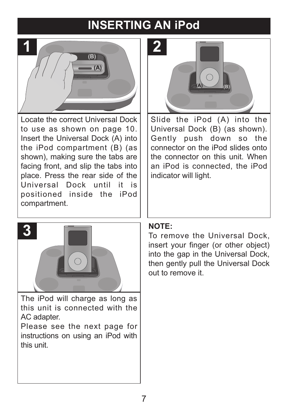 Inserting an ipod | Memorex Mi2031-PNK User Manual | Page 8 / 28