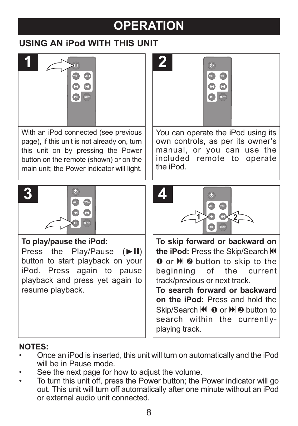 Operation | Memorex Mi2031-PNK User Manual | Page 9 / 28