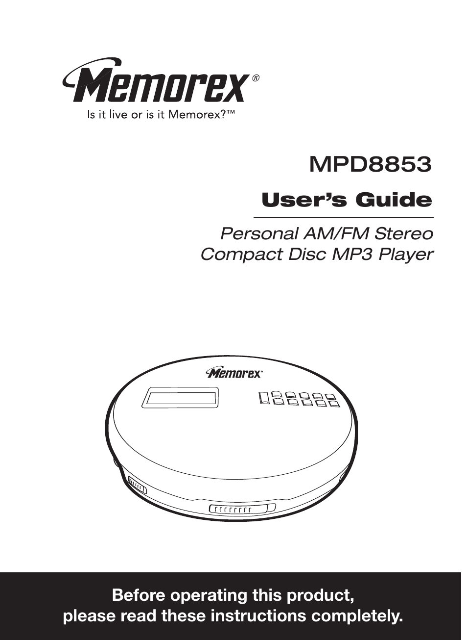 Memorex MPD8853 User Manual | 24 pages