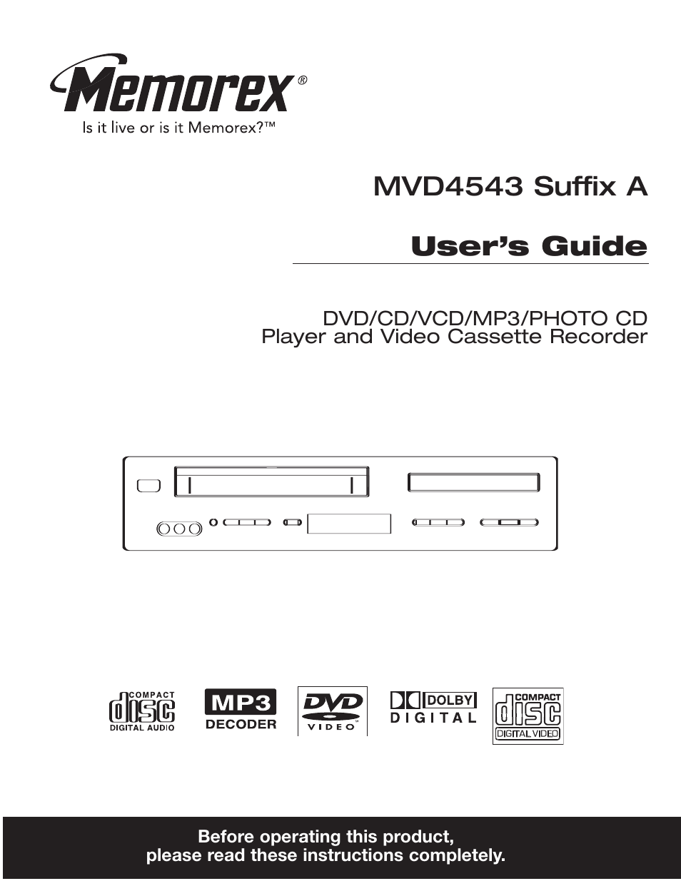 Memorex MVD4543 User Manual | 58 pages