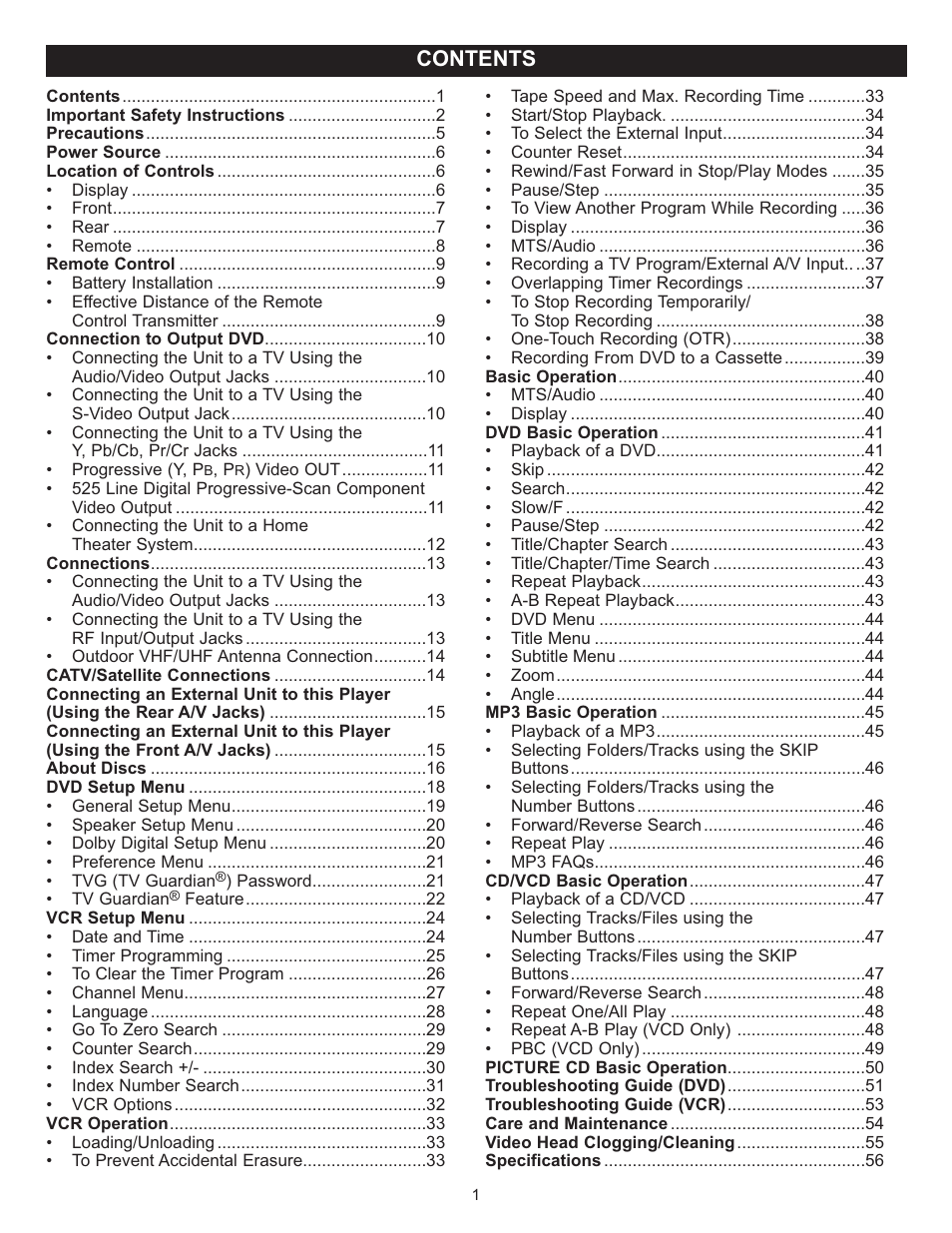 Memorex MVD4543 User Manual | Page 2 / 58