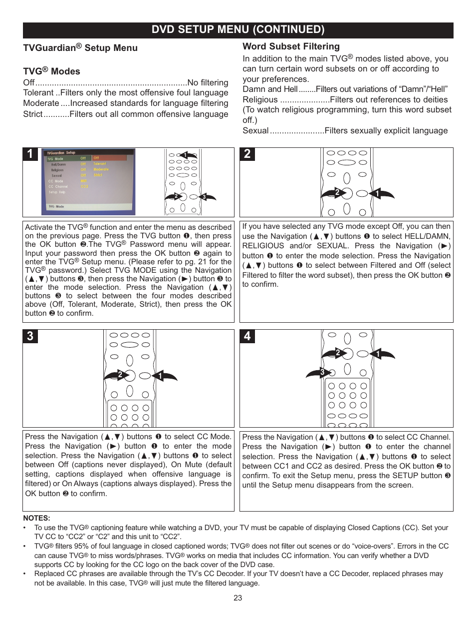 Dvd setup menu (continued) | Memorex MVD4543 User Manual | Page 24 / 58