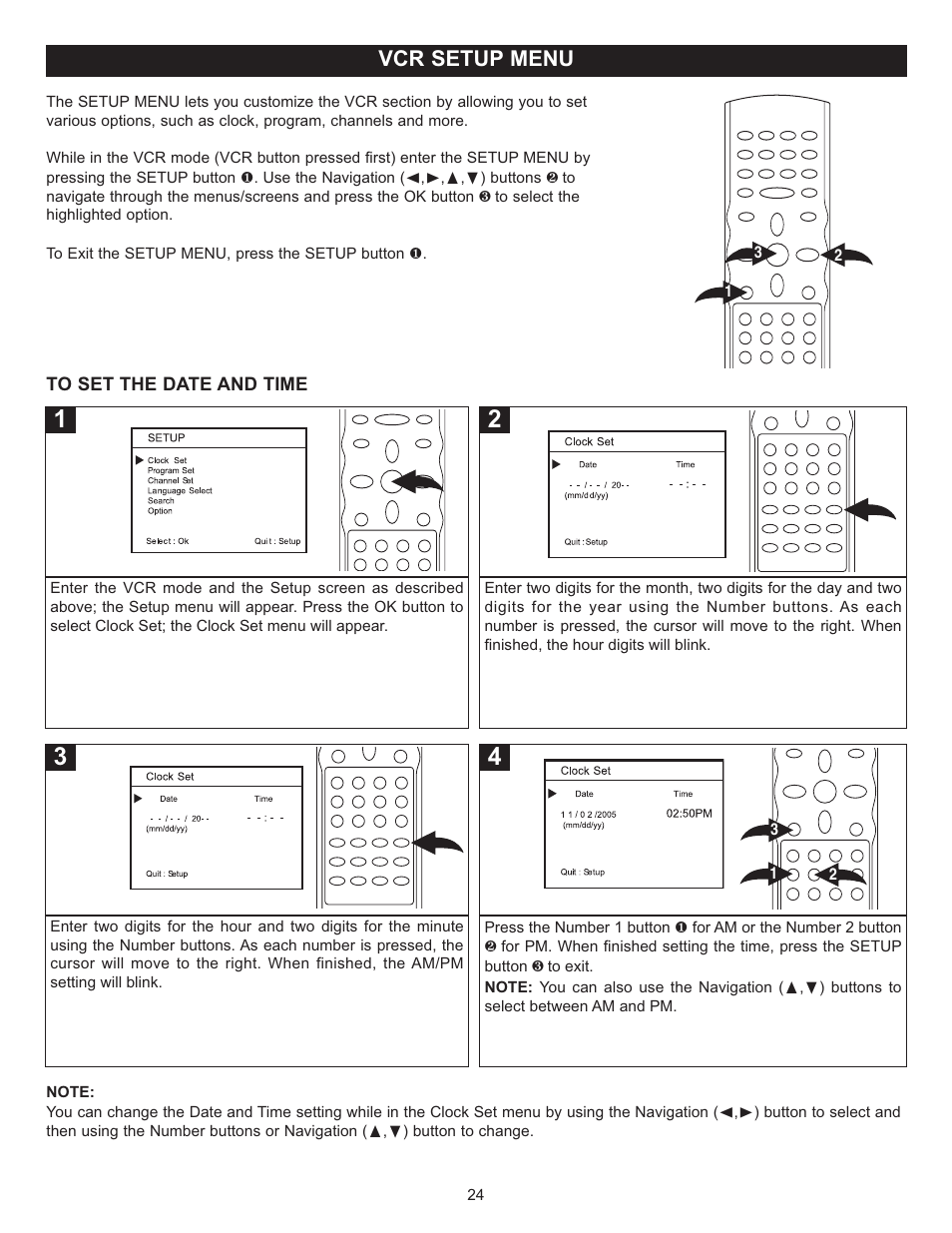 Vcr setup menu | Memorex MVD4543 User Manual | Page 25 / 58