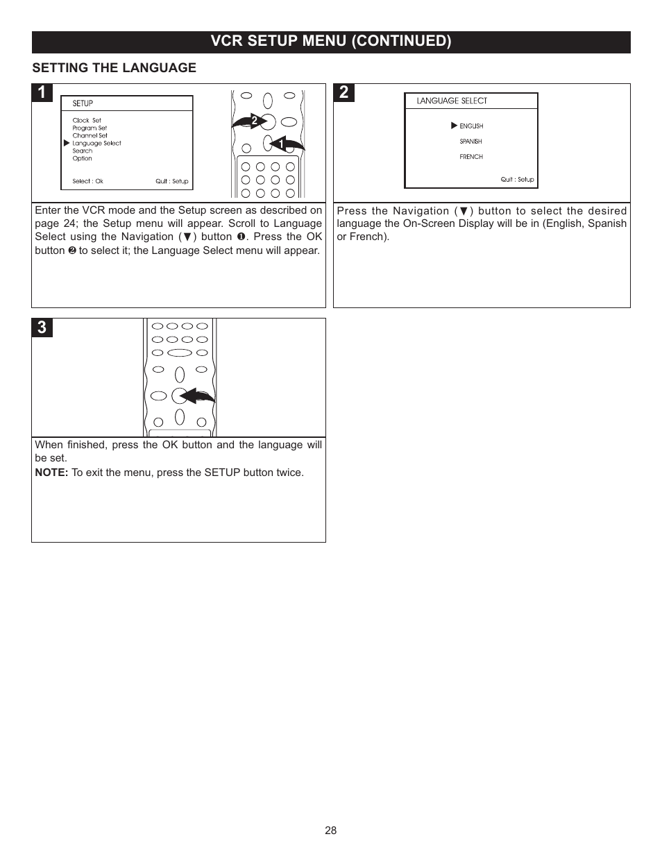 Vcr setup menu (continued) | Memorex MVD4543 User Manual | Page 29 / 58