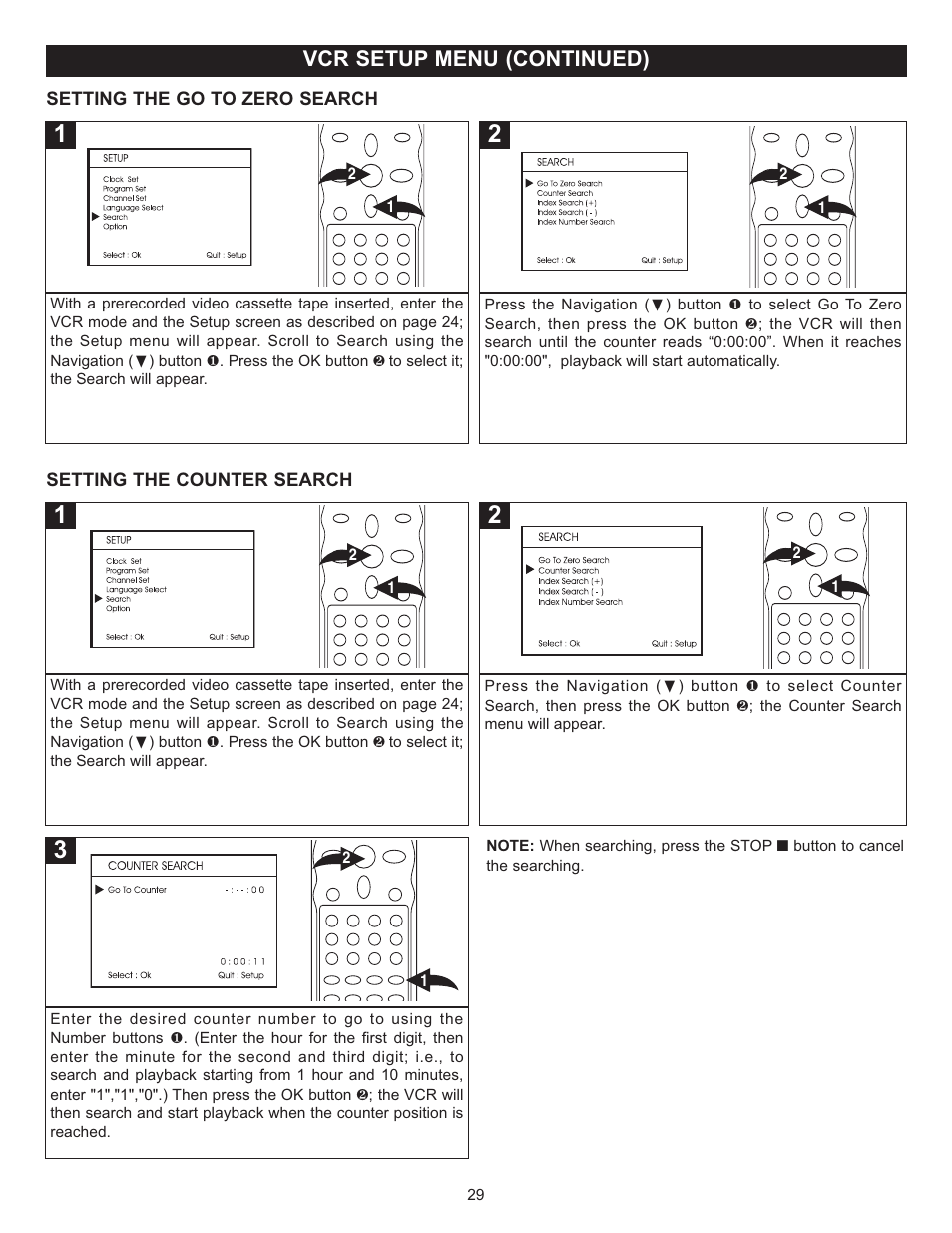 Vcr setup menu (continued) | Memorex MVD4543 User Manual | Page 30 / 58