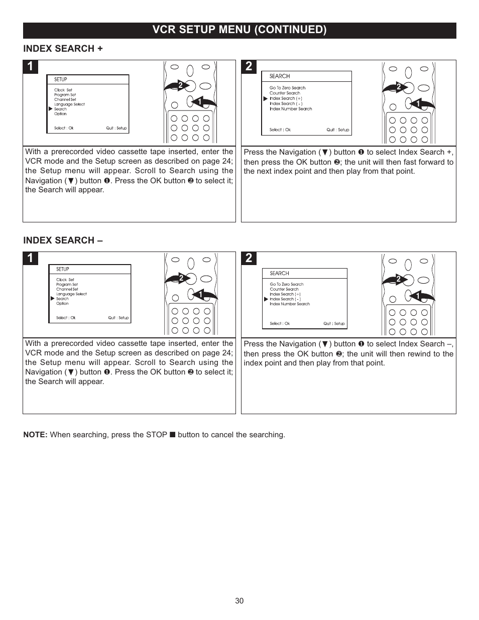 Vcr setup menu (continued) | Memorex MVD4543 User Manual | Page 31 / 58