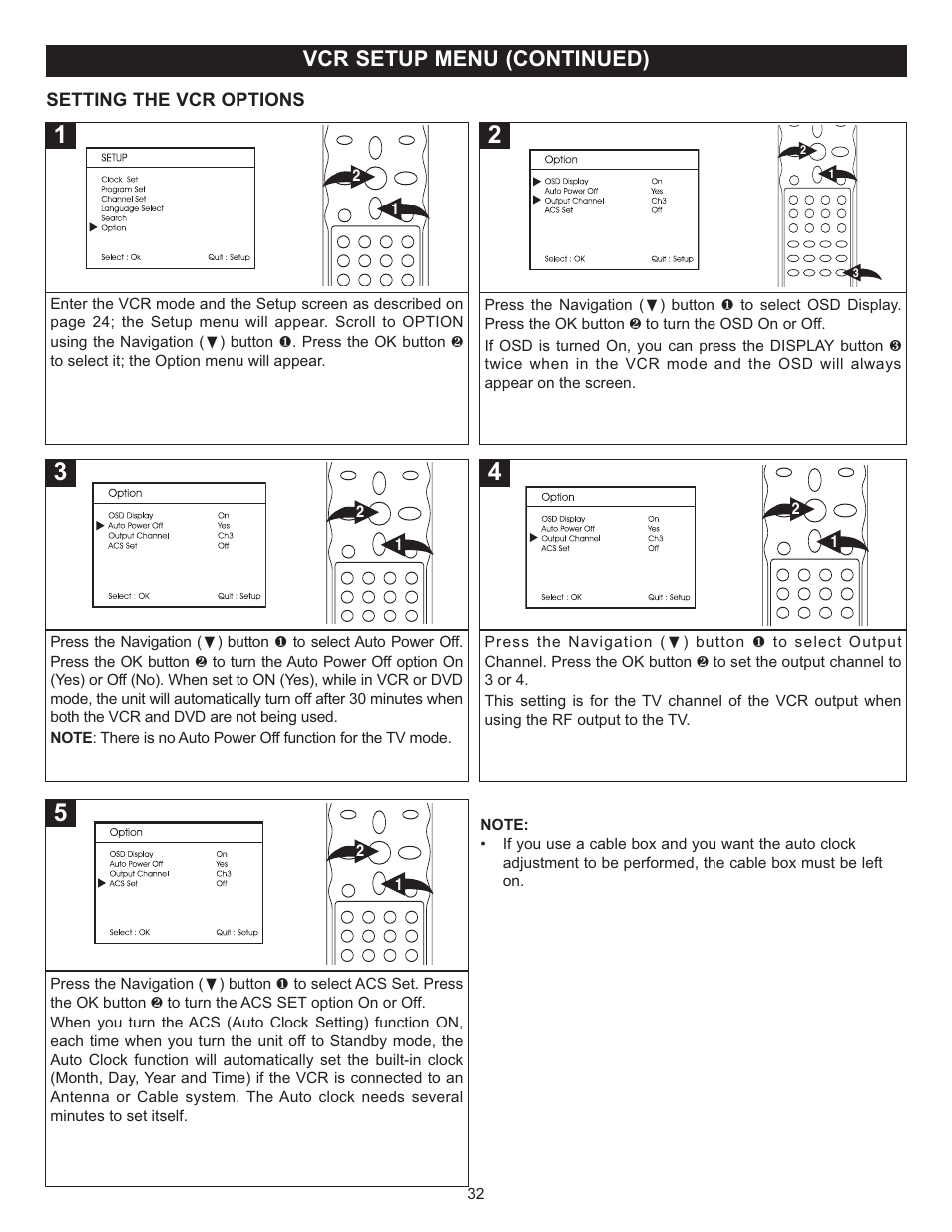 Vcr setup menu (continued) | Memorex MVD4543 User Manual | Page 33 / 58