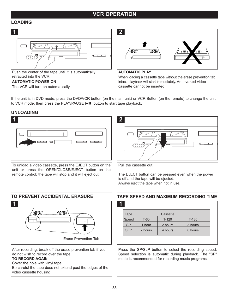 Vcr operation | Memorex MVD4543 User Manual | Page 34 / 58