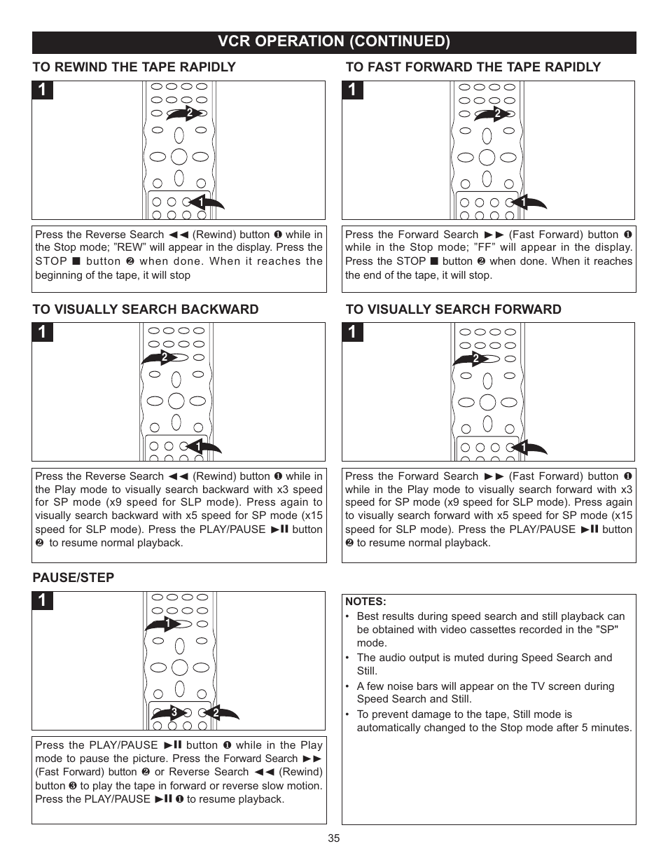 Vcr operation (continued) | Memorex MVD4543 User Manual | Page 36 / 58