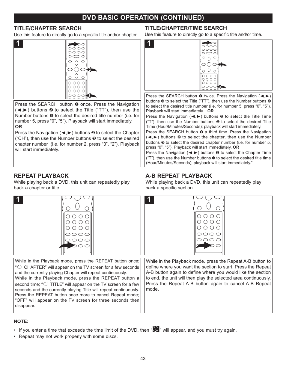 Dvd basic operation (continued) | Memorex MVD4543 User Manual | Page 44 / 58