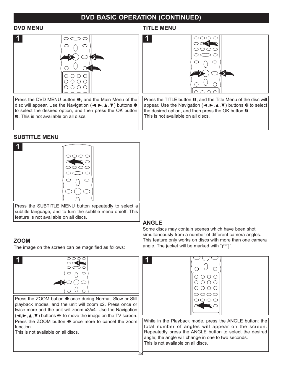 Dvd basic operation (continued) | Memorex MVD4543 User Manual | Page 45 / 58