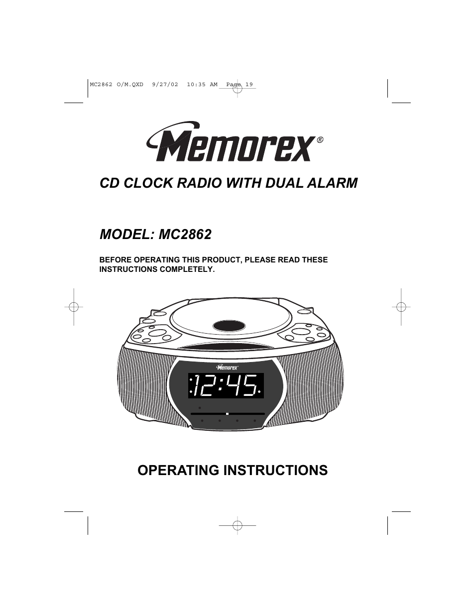 Memorex MC2862 User Manual | 19 pages
