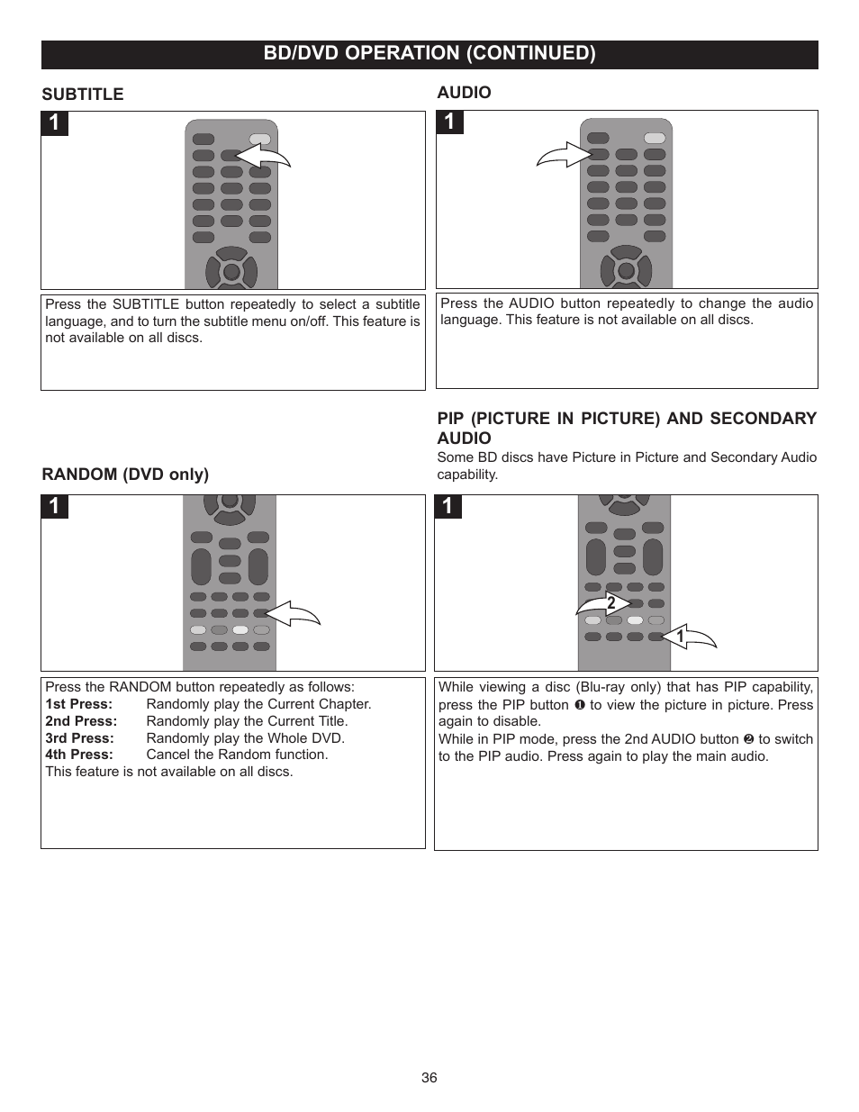 Bd/dvd operation (continued) | Memorex MVBD2520-R User Manual | Page 37 / 52