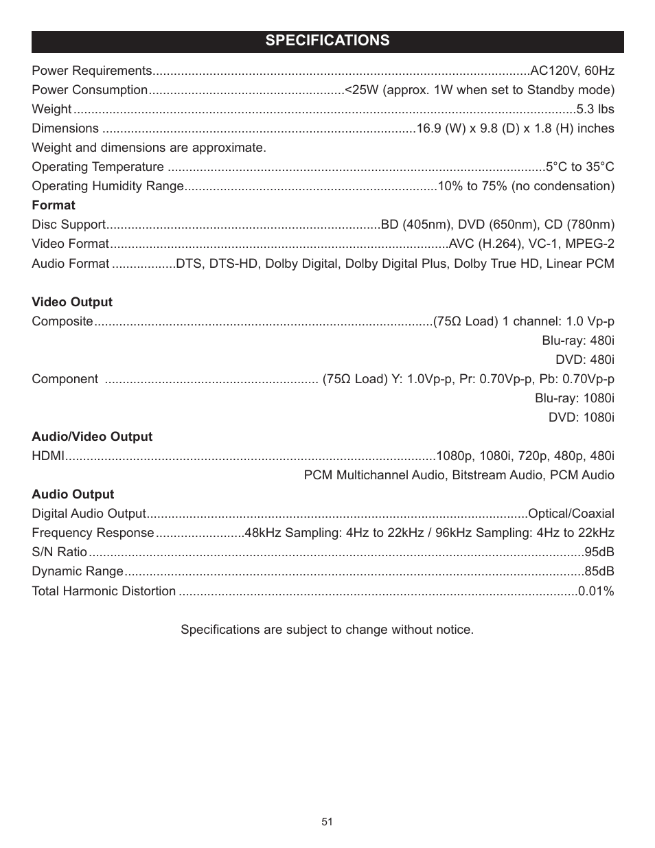 Memorex MVBD2520-R User Manual | Page 52 / 52