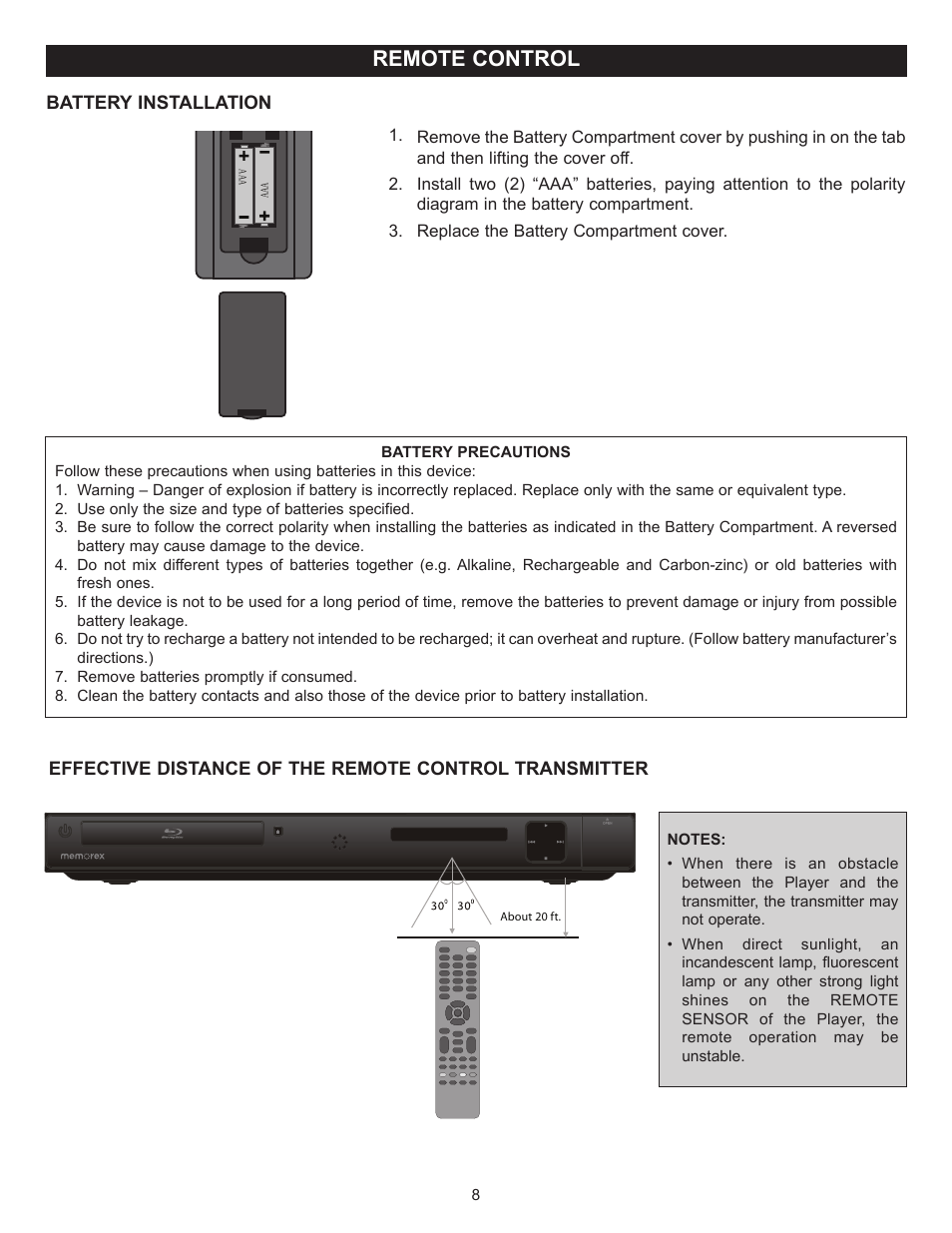 Remote control | Memorex MVBD2520-R User Manual | Page 9 / 52