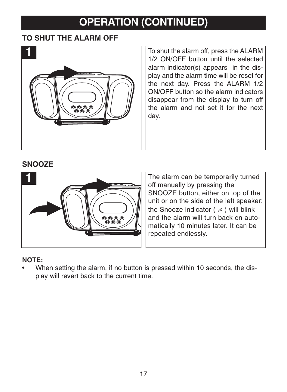 Operation (continued) | Memorex MC7100 User Manual | Page 18 / 22