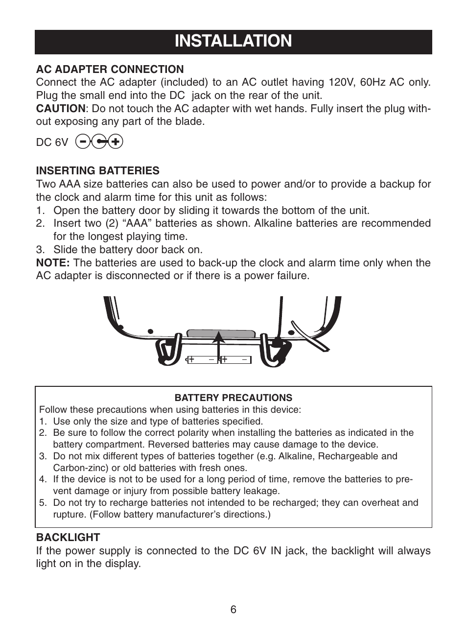 Installation | Memorex MC7100 User Manual | Page 7 / 22