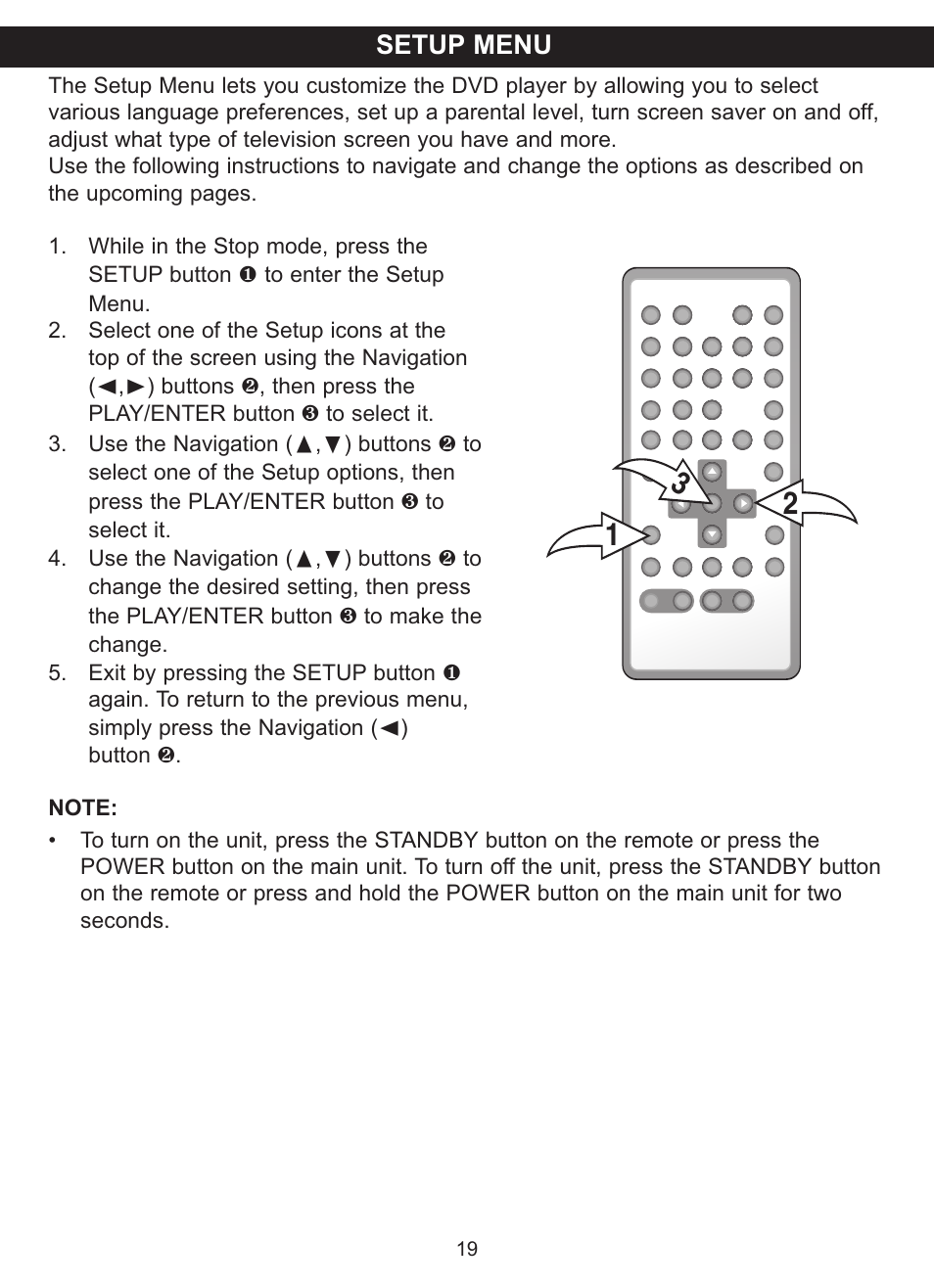 Setup menu | Memorex MVDP1083 User Manual | Page 20 / 46