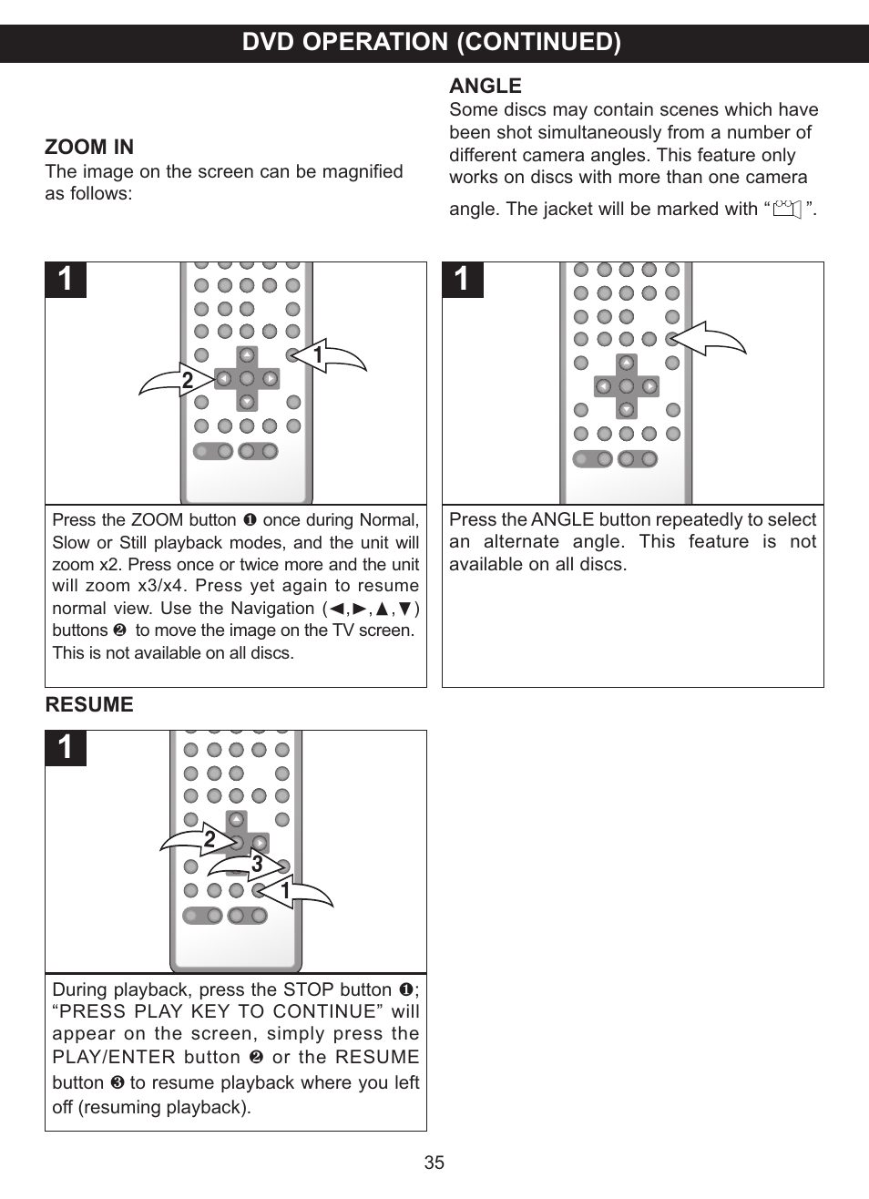 Dvd operation (continued) | Memorex MVDP1083 User Manual | Page 36 / 46