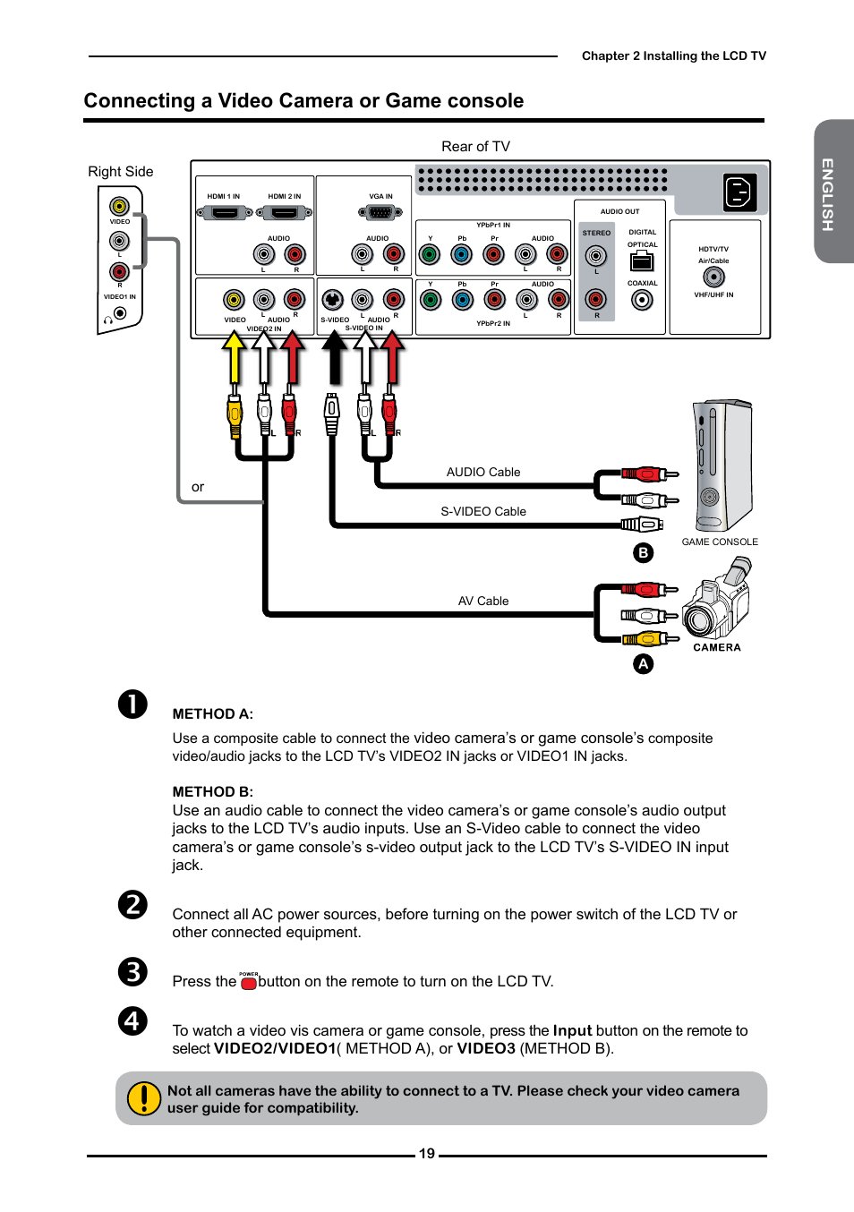 Connecting a video camera or game console, Video camera’s or game console’s | Memorex MLT3221 User Manual | Page 23 / 53