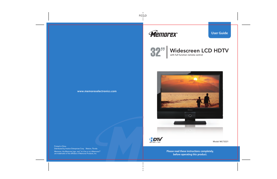 Widescreen lcd hdtv, User guide | Memorex MLT3221 User Manual | Page 3 / 53
