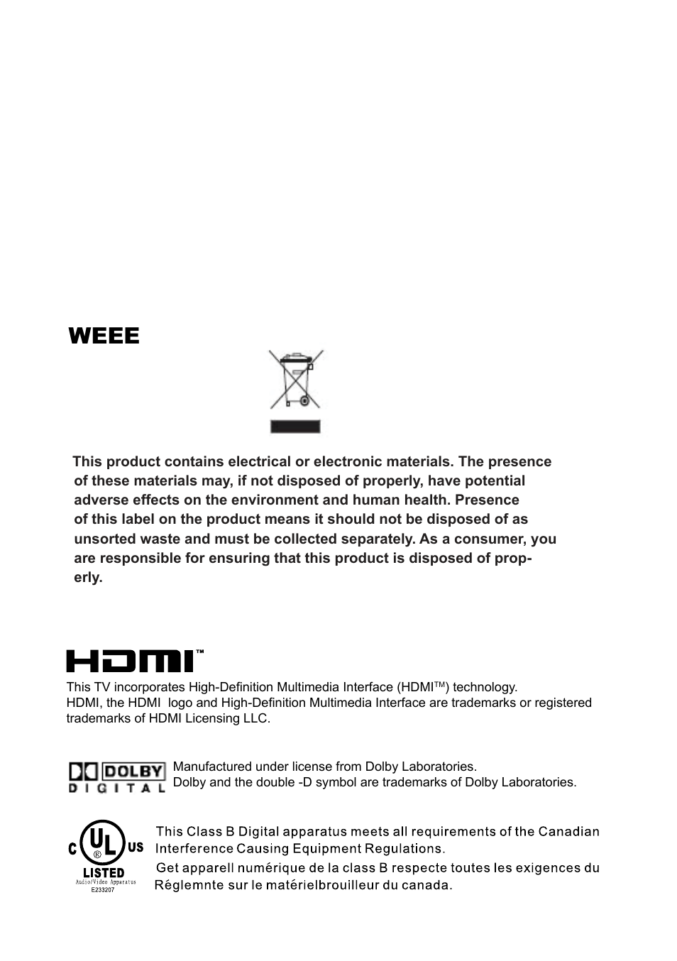 Weee | Memorex MLT3221 User Manual | Page 4 / 53