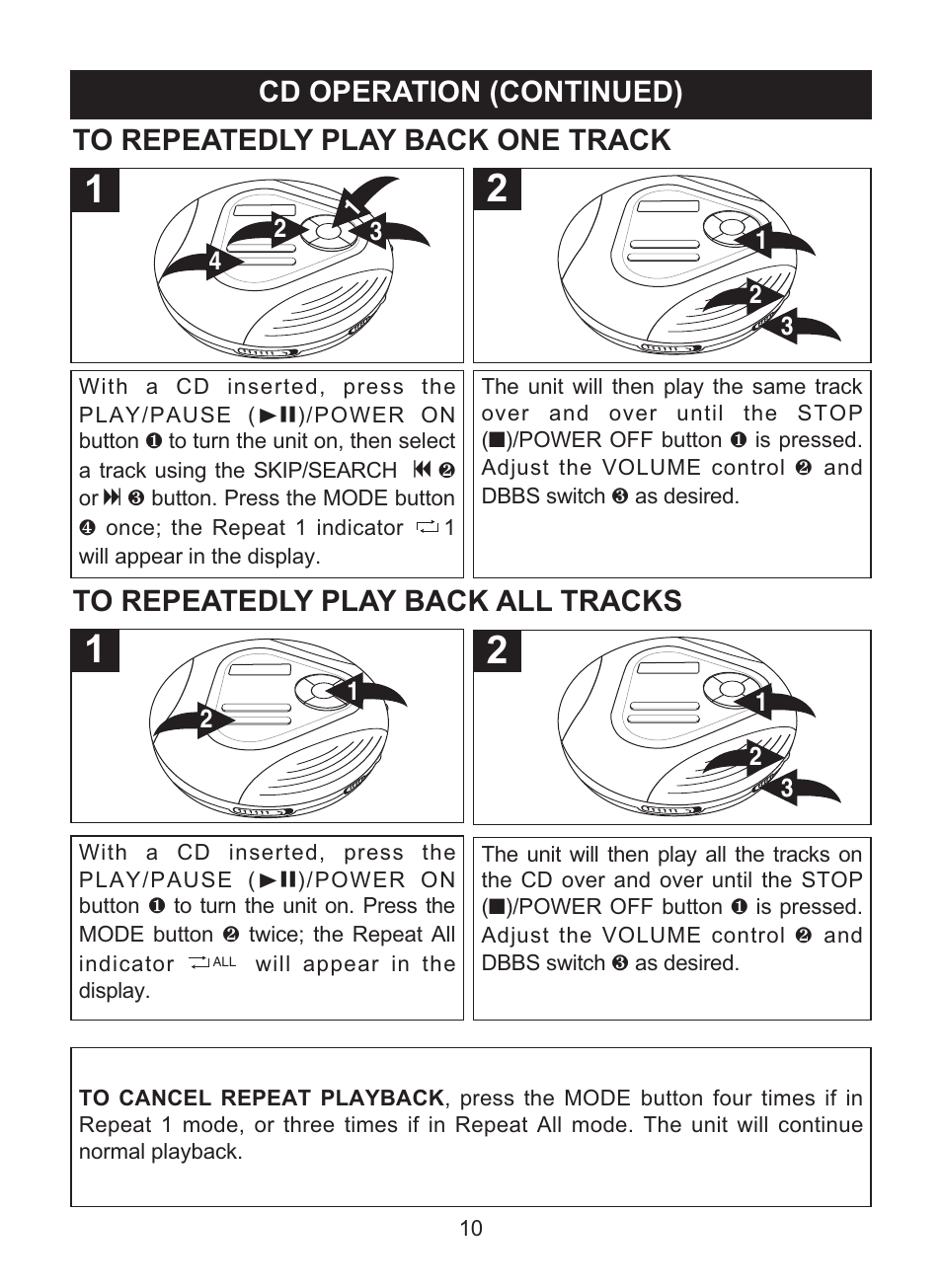 Cd operation (continued) | Memorex MD6460 User Manual | Page 11 / 34