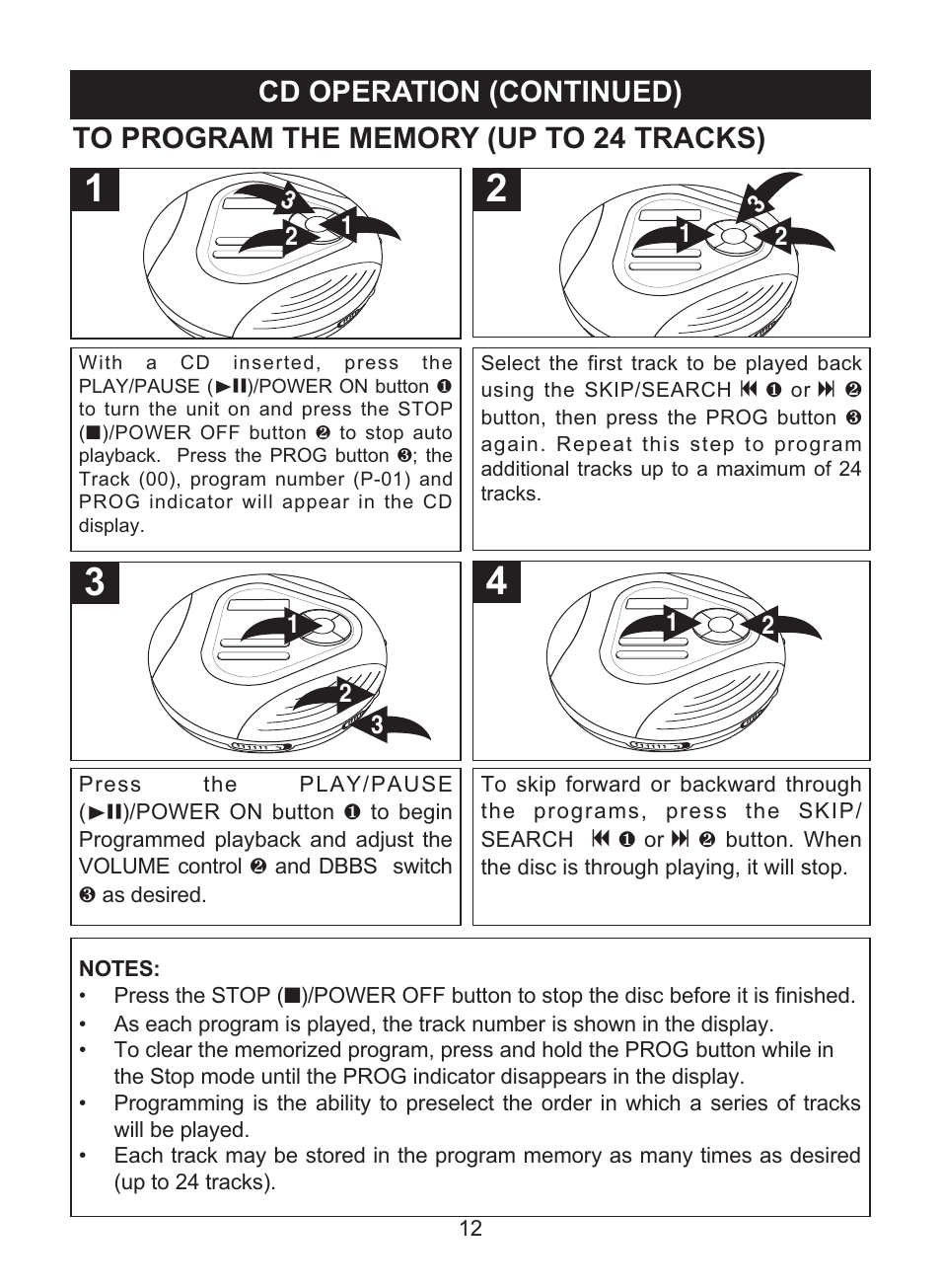 Cd operation (continued) | Memorex MD6460 User Manual | Page 13 / 34