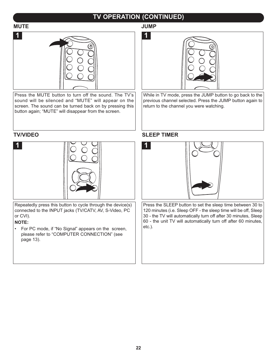 Tv operation (continued) | Memorex MLT1522 User Manual | Page 23 / 34