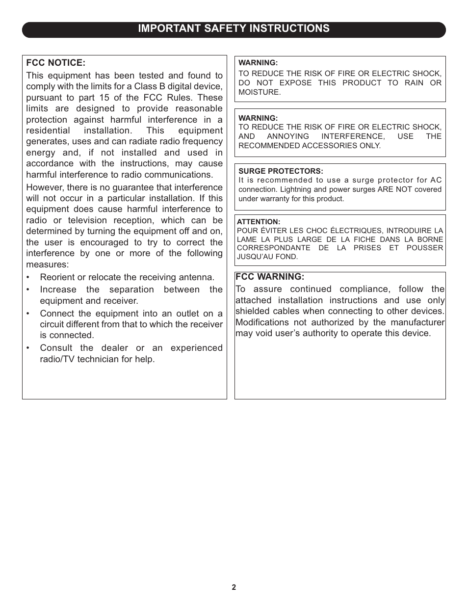 Important safety instructions | Memorex MLT1522 User Manual | Page 3 / 34