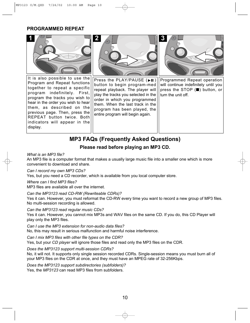 Memorex MP3123 User Manual | Page 11 / 16