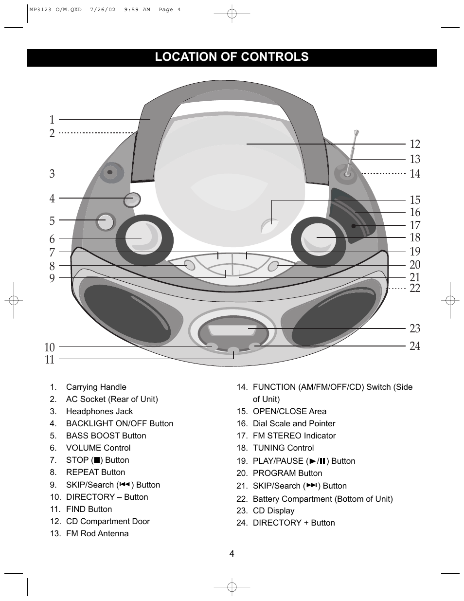 Memorex MP3123 User Manual | Page 5 / 16