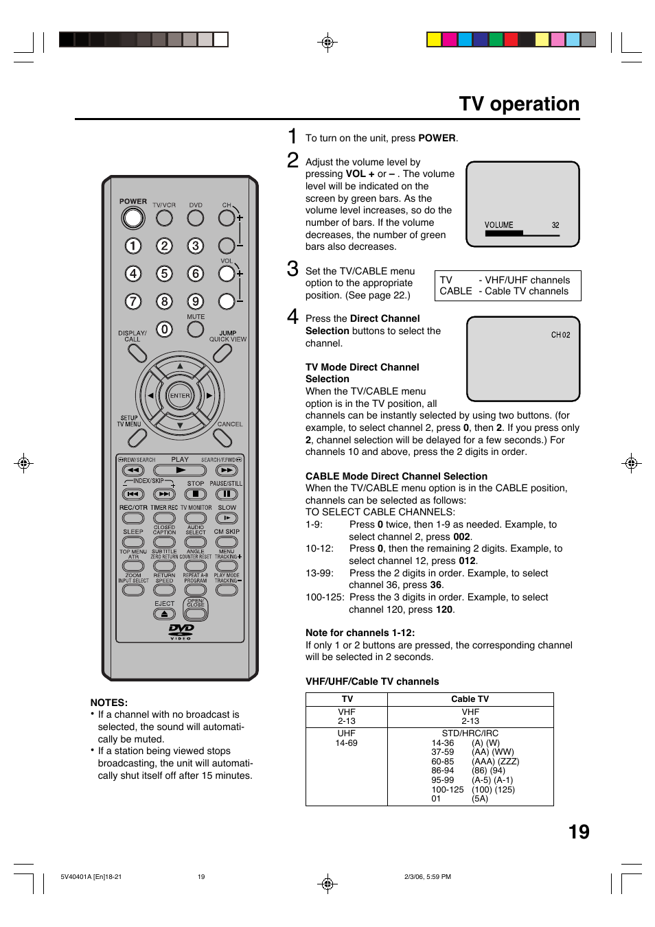 19 tv operation | Memorex MVDT2002A User Manual | Page 19 / 65