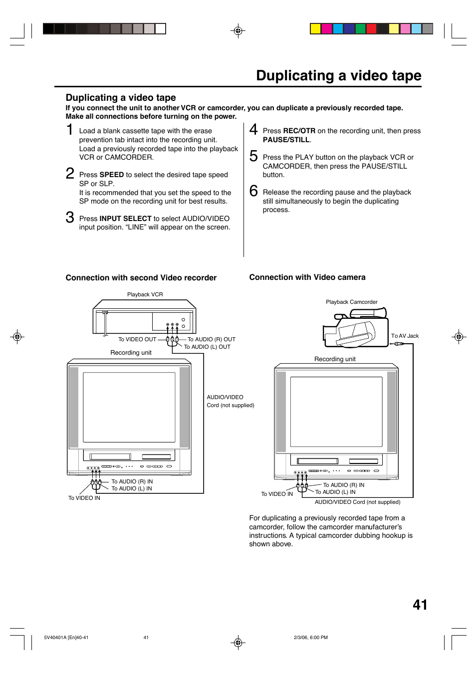 41 duplicating a video tape | Memorex MVDT2002A User Manual | Page 41 / 65