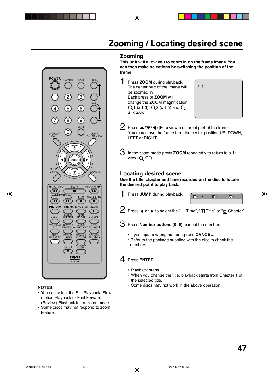 47 zooming / locating desired scene | Memorex MVDT2002A User Manual | Page 47 / 65