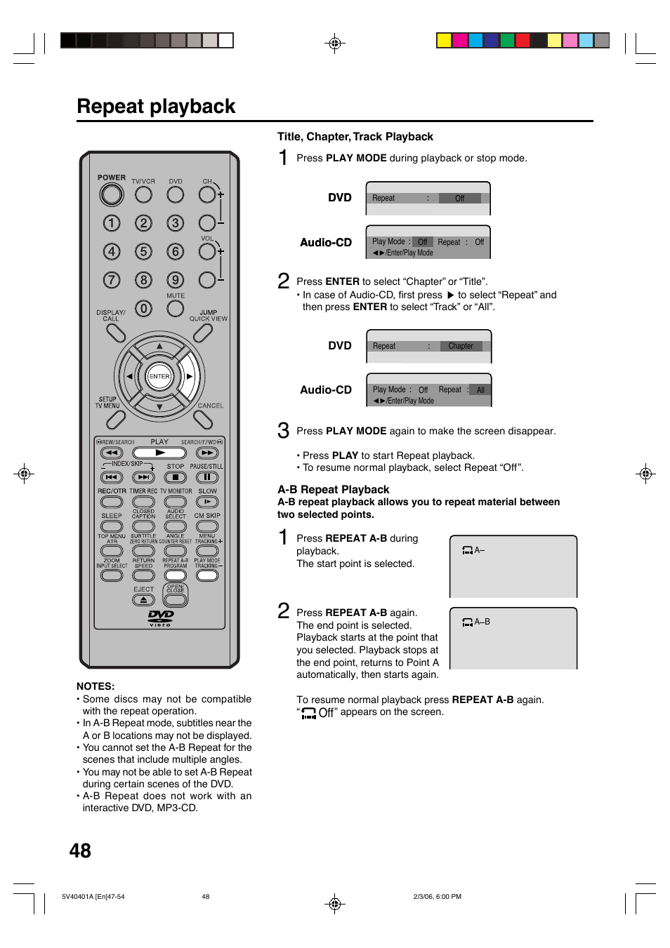 Repeat playback | Memorex MVDT2002A User Manual | Page 48 / 65