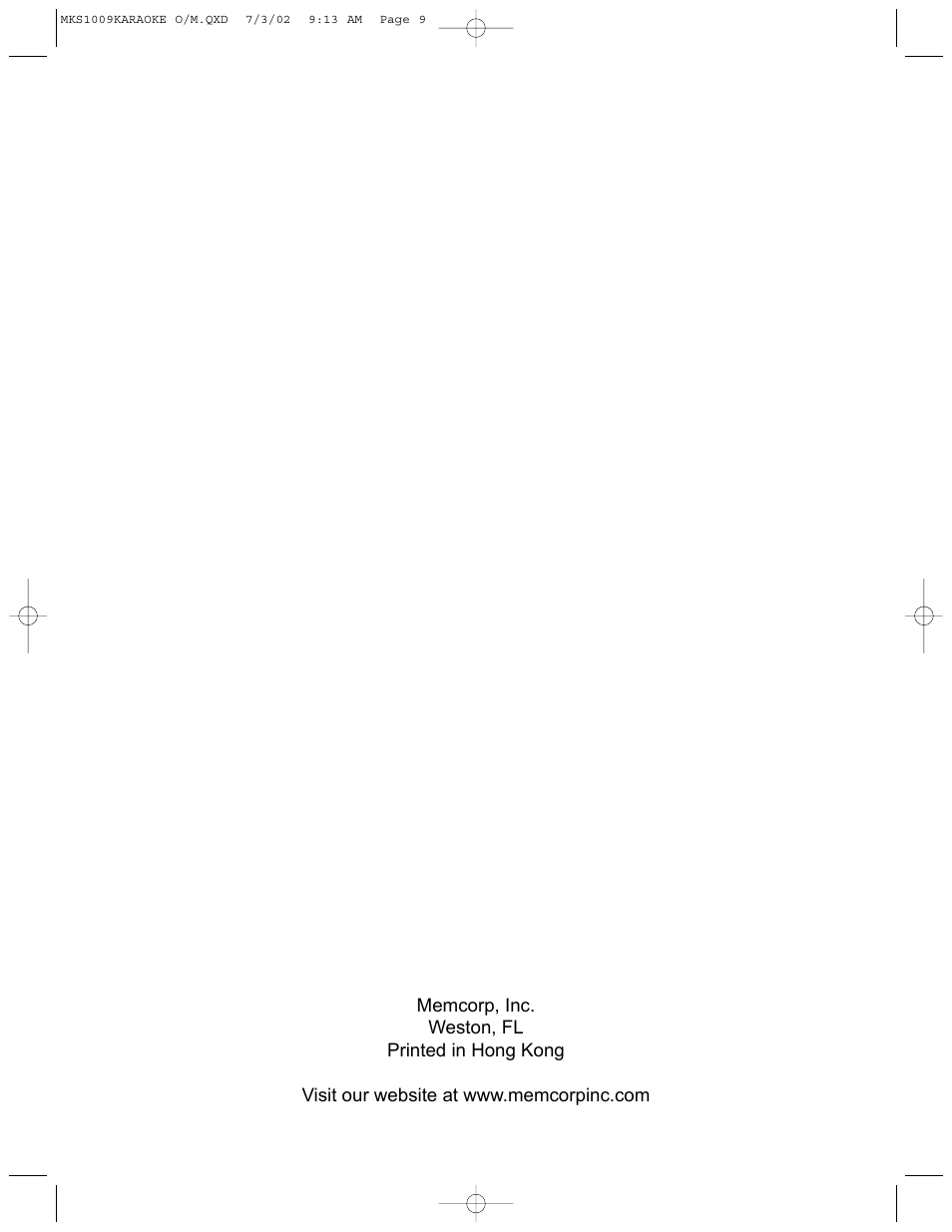 Memorex MKS1009 User Manual | Page 10 / 10