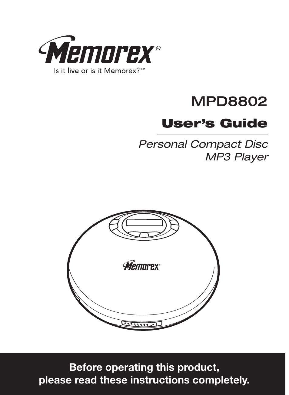 Memorex MPD8802 User Manual | 22 pages