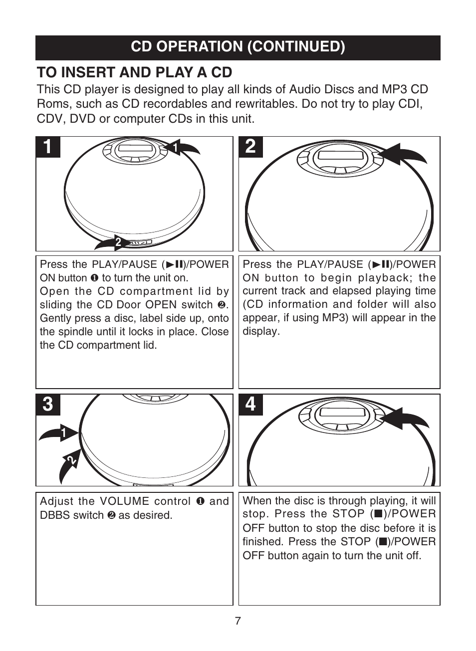 Cd operation (continued) | Memorex MPD8802 User Manual | Page 8 / 22