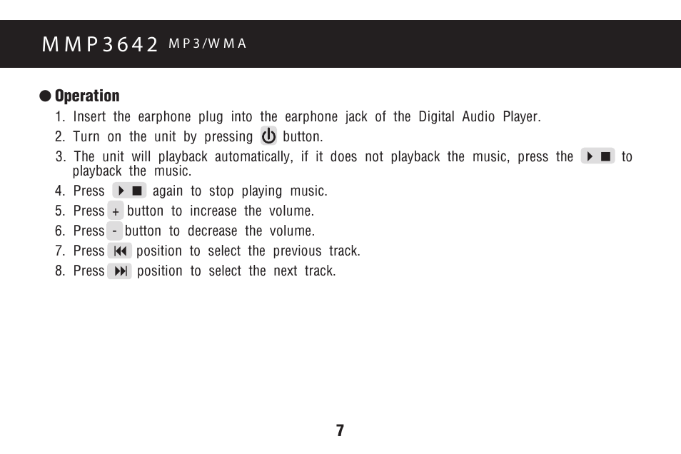 M m p 3 6 4 2 | Memorex MMP3642 User Manual | Page 10 / 25