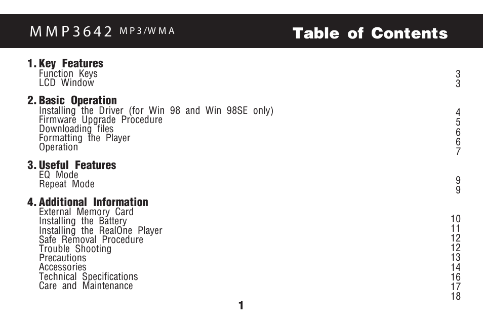 Memorex MMP3642 User Manual | Page 4 / 25