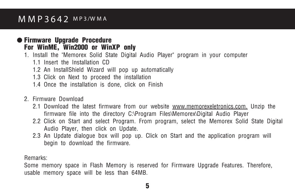 M m p 3 6 4 2 | Memorex MMP3642 User Manual | Page 8 / 25