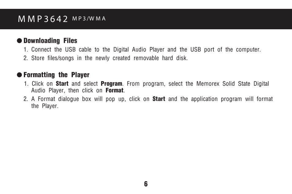 M m p 3 6 4 2 | Memorex MMP3642 User Manual | Page 9 / 25