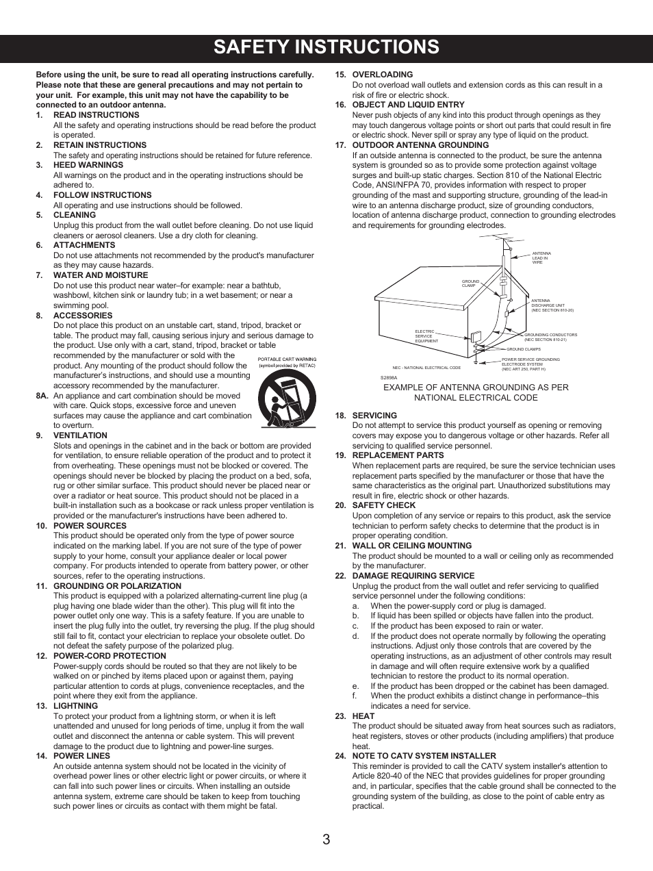 Safety instructions | Memorex MKS8506 User Manual | Page 4 / 18