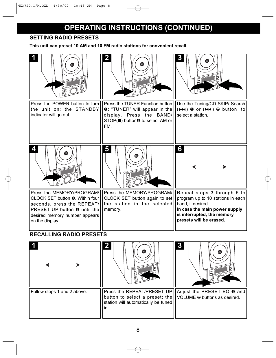 Memorex MX3720 User Manual | Page 9 / 21