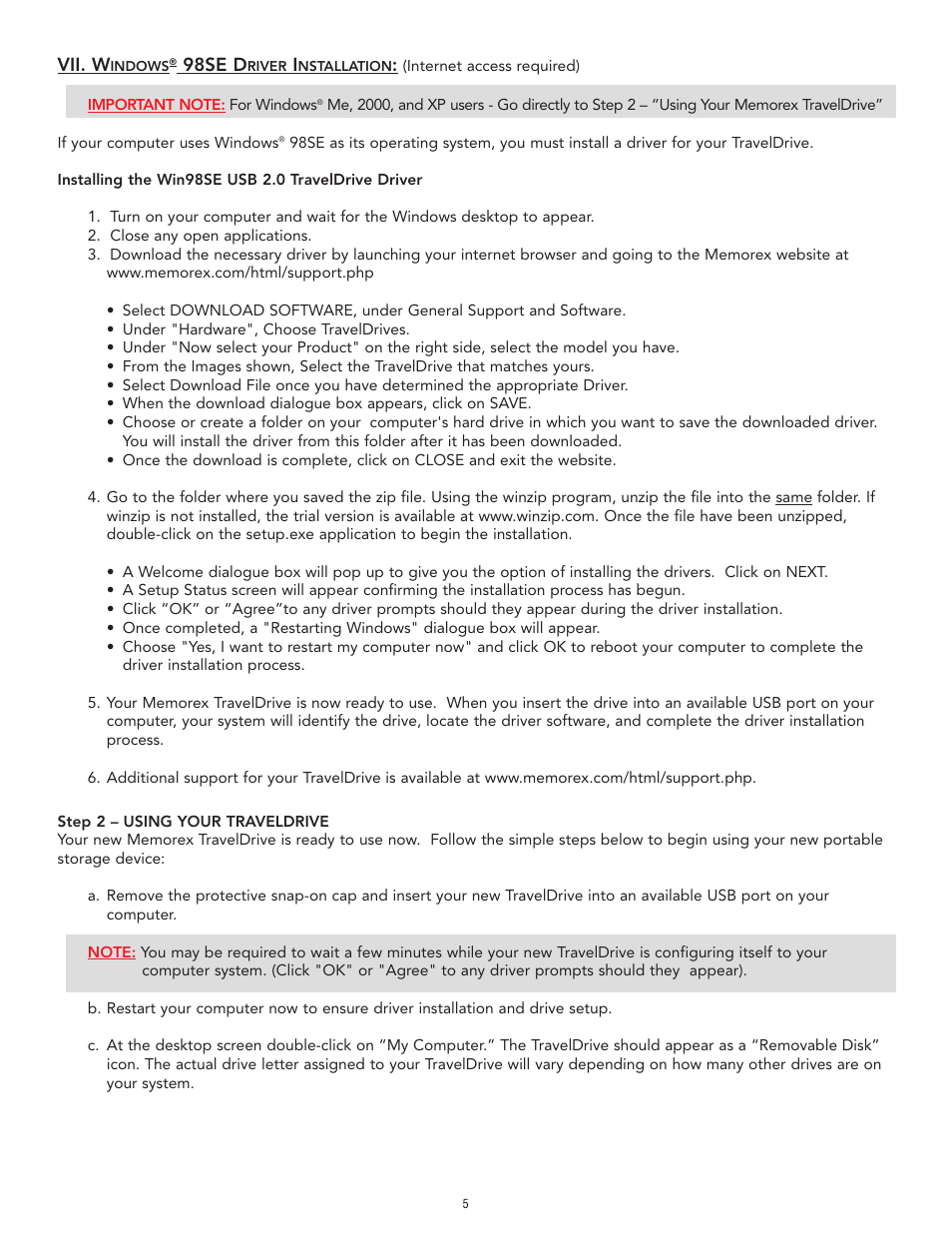 Memorex TravelDrive Travel Drive User Manual | Page 5 / 10