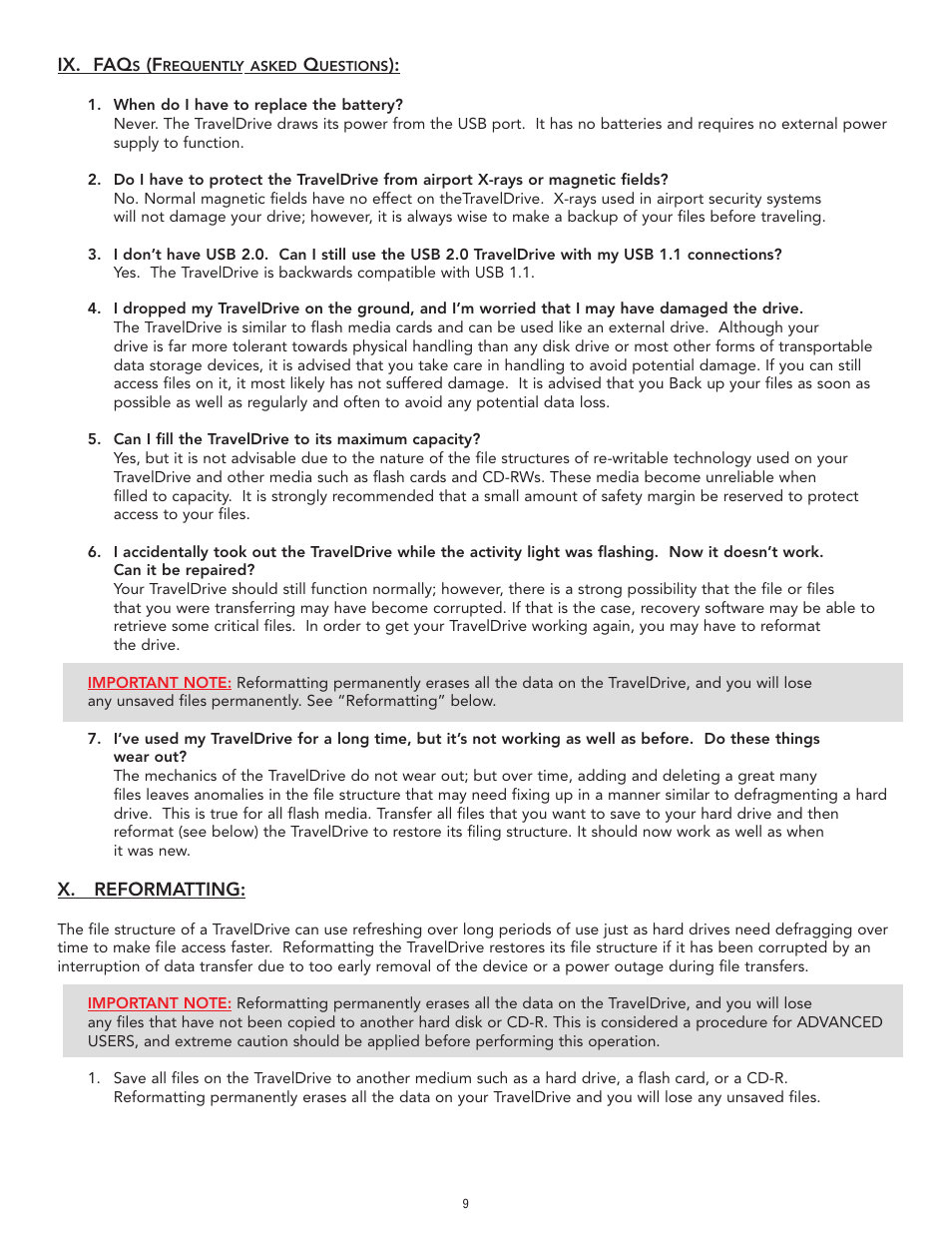Memorex TravelDrive Travel Drive User Manual | Page 9 / 10