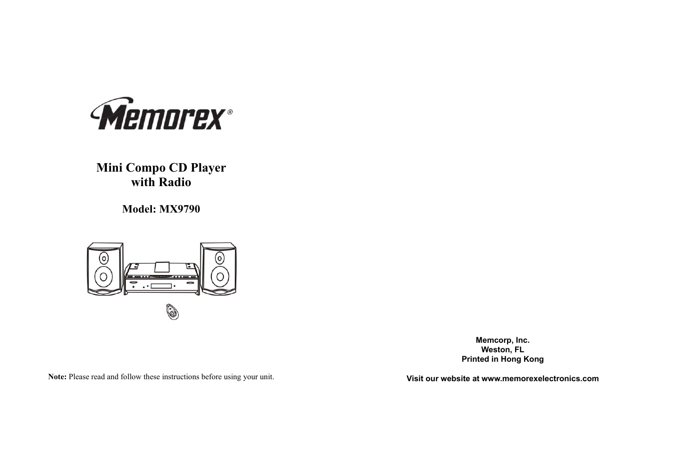 Memorex MX9790 User Manual | 6 pages