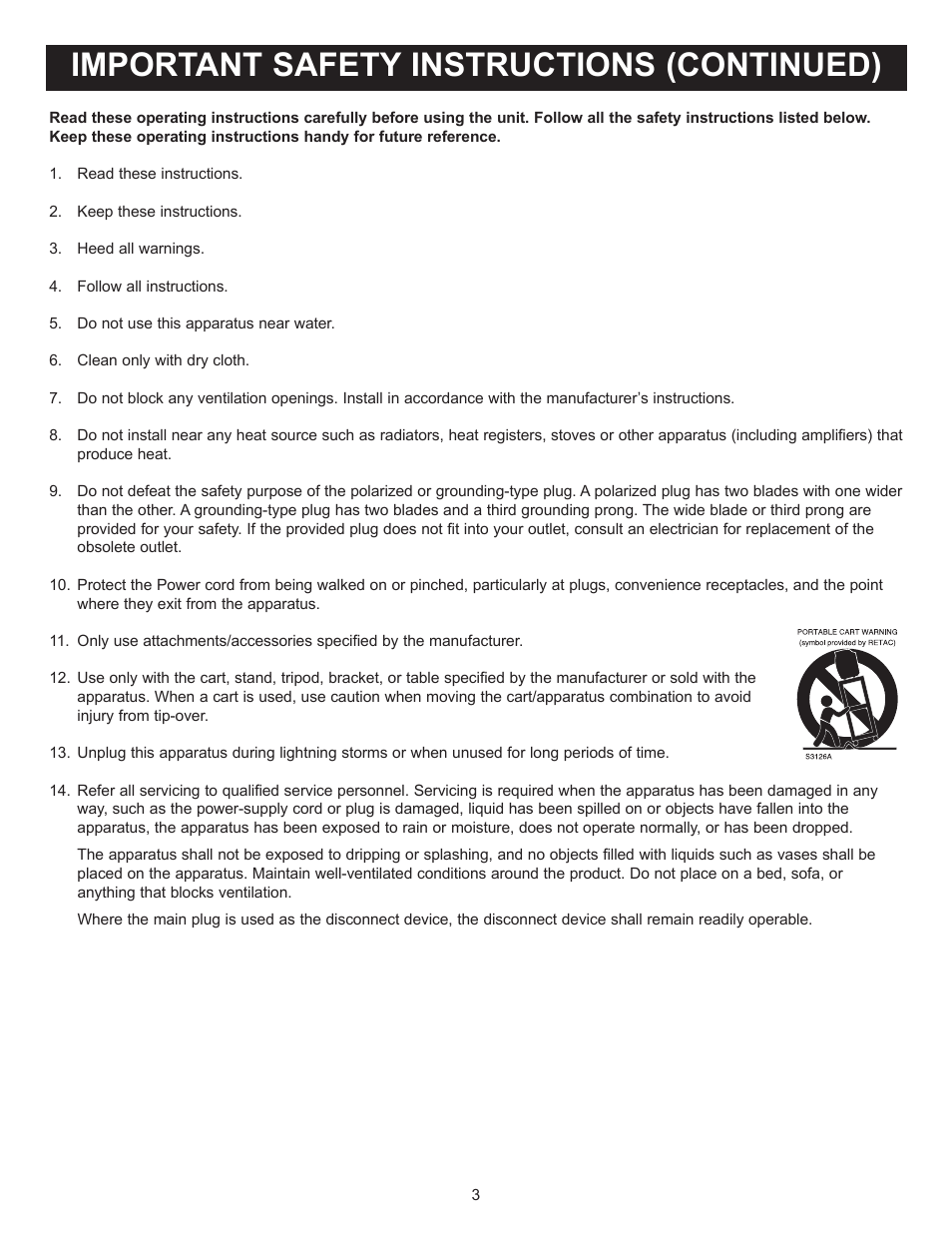 Important safety instructions (continued) | Memorex MVBD2520 User Manual | Page 4 / 47