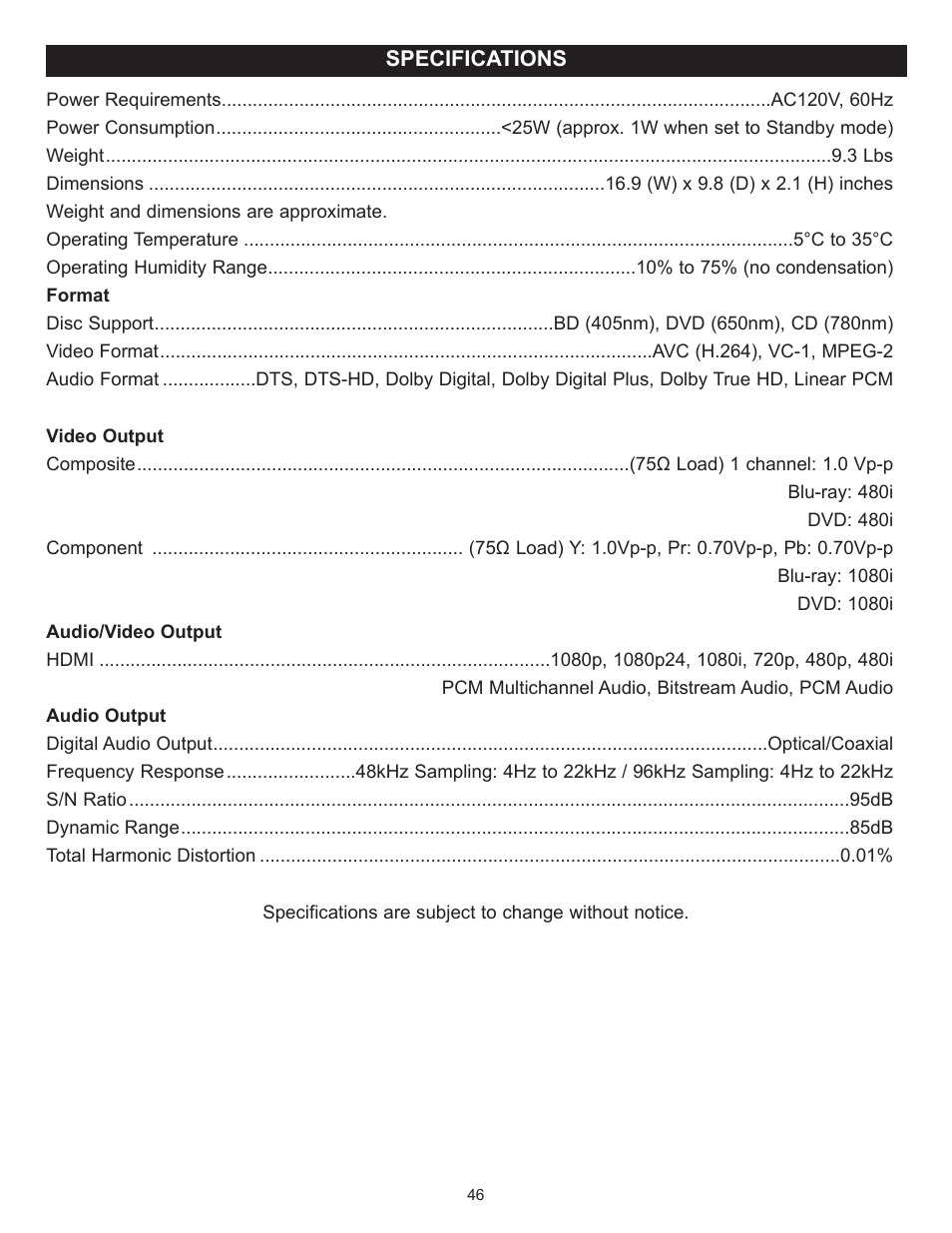 Memorex MVBD2520 User Manual | Page 47 / 47